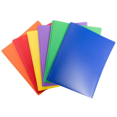 Plastic 2-Pocket Standard File Folder with 3 Prongs